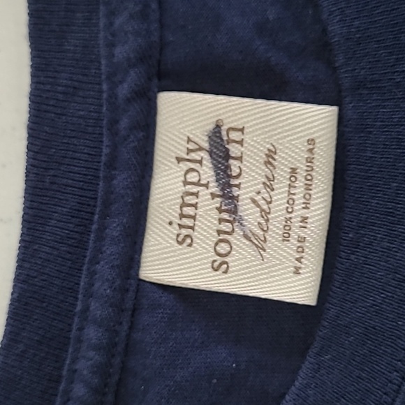 Simply Southern Navy Shirt with Pink Cowboy Boots Design size Medium - Picture 4 of 8